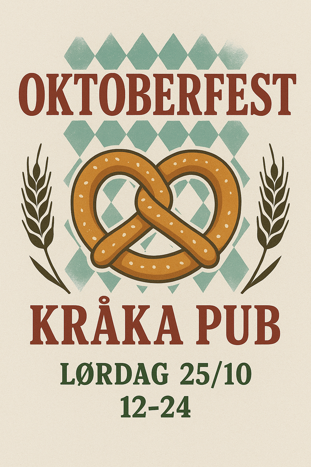 OKTOBERFEST 25/10 - BORDPLASS + VELKOMSTDRIKKE